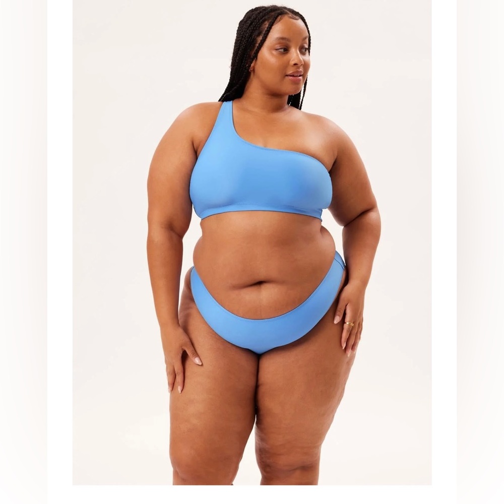 Girlfriend Collective Size 6x One Shoulder Bikini Top and Bottoms. Tried on once